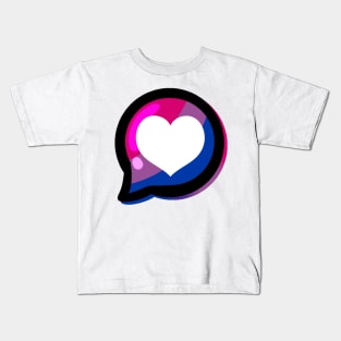 LGBTQ+ Pride Heart Speech Bubble - Bisexual Kids T-Shirt